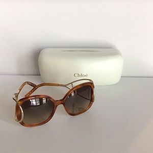 Chloe tortoise oversized sunglasses
